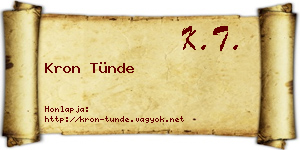 Kron Tünde névjegykártya